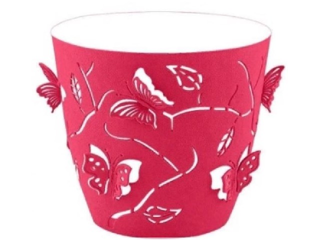 Горшок для цветов Plast Team Butterflies 0,7 л D115 мм круглый 115х115х105 мм малиновый пунш